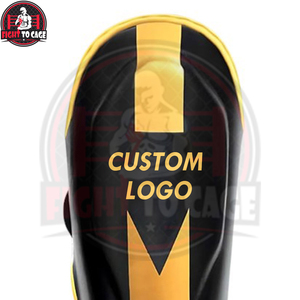 สนับแข้งคุณภาพสูงแบบคลาสสิกสำหรับการฝึกซ้อมมวย MMA อุปกรณ์ป้องกันขา หนัง ติดตีนตุ๊กแก อุปกรณ์ป้องกันสำหรับการชกมวย - Product Image 5