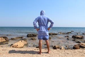 Lux Sultan Peshtemal Turkish Cotton Bathrobe <b>Hooded</b> Quick Drying Cotton Long Sleeve Colorful Soft Bathrobe Women Men Bathrobe - Product Image 2