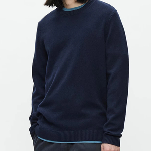 Pull en maille classique à col rond, coupe moderne essentielle pour homme, coupe décontractée exclusive, confortable pour l'hiver, pull pour homme - Product Image 4