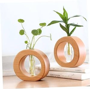 Impressionnant vase à fleurs ensemble de 3 pour la maison hôtel et restaurant couleur marron bois table fleur vase décoratif accessoires de décoration pour la maison - Product Image 2