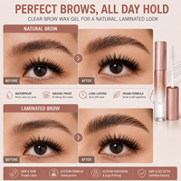Gel Cils et Sourcils Transparent OEM, Tenue Forte, Vegan, Résistant à l'Eau, Kit de Lifting Brun, Marque Privée