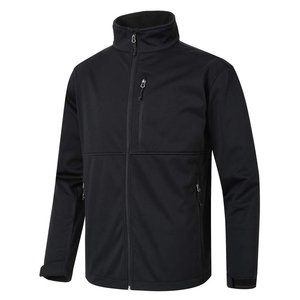 Veste softshell pour homme, noir, gris, marine, avec doublure en polaire chromée, col, 96% polyester, 4% élasthanne, fermeture éclair intégrale - Product Image 2