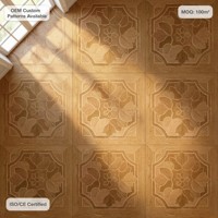 Parquet en chêne contrecollé motif Versailles |   Préfini et laqué UV |   Villa d'hôtel de luxe |   Motifs personnalisés OEM