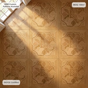 <span class=keywords><strong>Parquet</strong></span> en chêne contrecollé motif Versailles |   Préfini et laqué UV |   Villa d'hôtel de luxe |   Motifs personnalisés OEM - Product Image 1