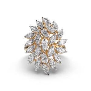 Poire Cut Lab Créé Bague Diamant Lab Cultivé 14K Or Jaune poire Diamant Mariage Prong bande Écologique Diamant - Product Image 1