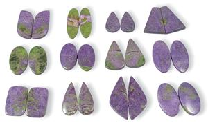 Stichtite naturelle en gros, cabochon, pierre précieuse en vrac, paire assortie pour la fabrication de bijoux - Product Image 2