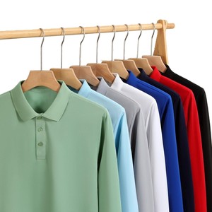 Camiseta Polo de Manga Larga de Color Sólido con Cuello Camisero, Bordado con Logotipo Personalizado OEM, Precio de Fábrica en China y Bangladesh, 180G Poliéster - Product Image 1
