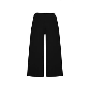Black A-Line Knitted <b>Skirt</b> with <b>Elasticated</b> Back Waist Breathable Striped Print - Product Image 3