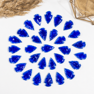 Cristales de vidrio azul oscuro de primera calidad al por mayor, puntas de flecha de cristal precioso para decoración y meditación - Product Image 2