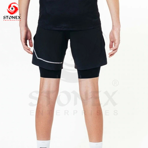 Pantalones cortos deportivos de secado rápido para hombre, pantalones de chándal con logotipo personalizable, bolsillos, ropa de gimnasio, ropa deportiva, entrenamiento físico - Product Image 4