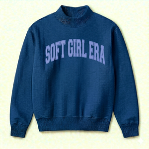 Sweat-shirt oversize à col montant pour femme, imprimé graphique Soft Girl Era, pull décontracté à manches longues en polaire, confortable pour l'hiver, style streetwear - Product Image 1