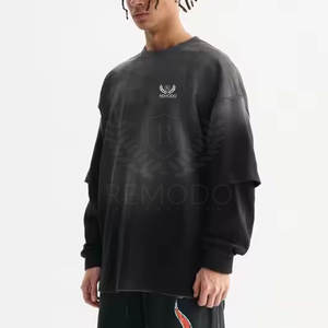 Camisetas de doble capa de alta calidad para hombre, ropa de verano, Color personalizado, 100% algodón, camiseta de doble capa para hombre - Product Image 6