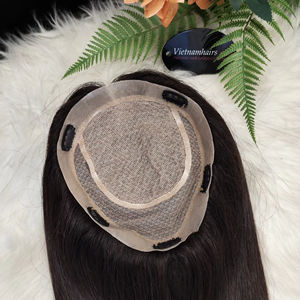 Venta caliente-Topper con parte superior de seda 5 "x 7" Extensiones de Cabello 100% Cabello humano crudo Cutícula completa Precio al por mayor de alta calidad 2025 - Product Image 1