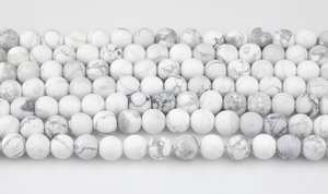 Cuentas Sueltas de Howlita Natural Blanca Redonda y Lisa de Alta Calidad UDGEMS para la Fabricación de Joyas, Tamaño Mixto de 5-8 mm - Product Image 5