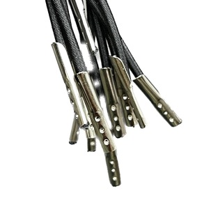 <b>Braided</b> Nylon Drawcord 8 Strand Elastic <b>Cord</b> Coated Black Metal Tips for Bags - Product Image 6