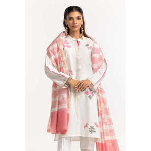 Camisa de Algodón con Estampado Geométrico Color Crema para Mujer, Ropa Casual India y Pakistaní - Product Image 2