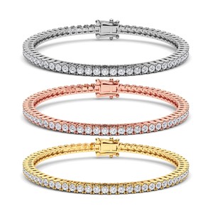 VVS Moissanite Diamant Lien Bracelet Pass Diamant Testeur Glacé CVD Diamant Bracelets IGI Certificats 2mm 6.5mm pour Hommes - Product Image 3