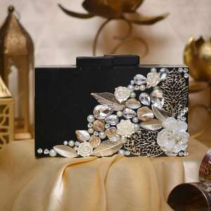 Hot SELLING Resin Clutch Designer <b>Metal</b> Handle <b>Wallet</b> for Women Trending Hand Clutch Bag for Evening Bag Wedding Bridal Shower - Product Image 3