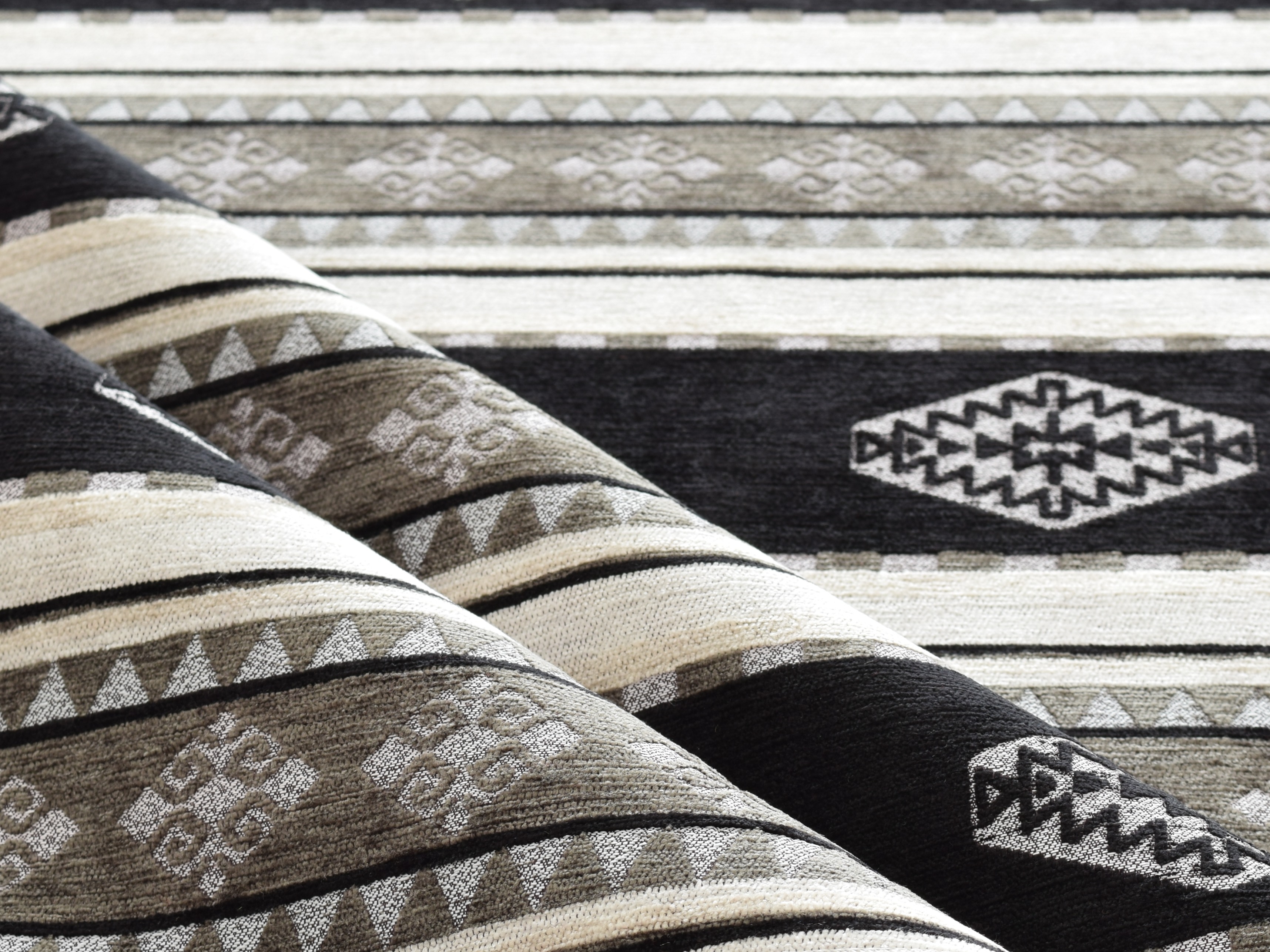 Organic Polyester Upholstery Fabric Heavyweight Coated Home Textile Kilim Boho Tapestry Tribal Southwestern Turkish Navajo