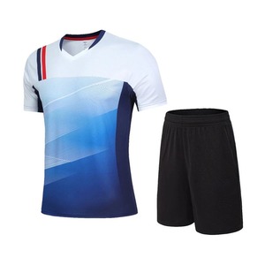 Factory Wholesale Custom Quick Dry Blank Unisex <b>Red</b> Badminton Shirts And Bottom Breathable Premium Quality Sublimation <b>Fabric</b> - Product Image 3