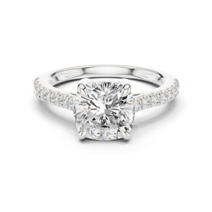 Bague de fiançailles en argent sterling 10K avec motif halo - Product Image 3