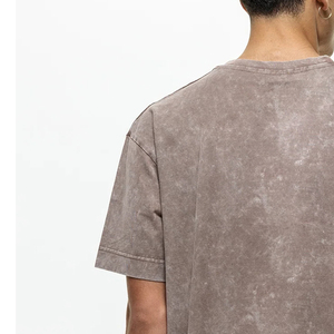 เสื้อยืดผู้ชายโอเวอร์ไซส์ผ้าฝ้ายออแกนิกเสื้อยืดสตรีทแวร์ฮิปฮอปเปล่าซักกรดออกแบบโลโก้ได้ตามต้องการ - Product Image 4