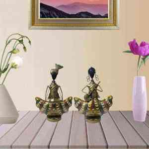 Portavelas de Metal Dorado Indio de Primera Calidad, Estatua Decorativa para el Hogar, Sala de Estar, Dormitorio, Exhibición Decorativa a Precio de Mayoreo - Product Image 3