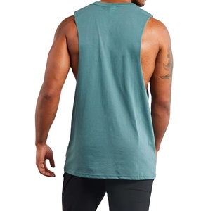 Camiseta sin Mangas para Hombre, Mezcla de Algodón, Ligera, Chaleco de Gimnasio, Camiseta de Entrenamiento, Fabricante Mayorista - Product Image 4
