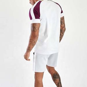 Venta al por mayor OEM Custom High Street Twin Sets-Camisetas cortas de algodón transpirable para hombres de dos piezas Slim Fit bordado Técnica - Product Image 5