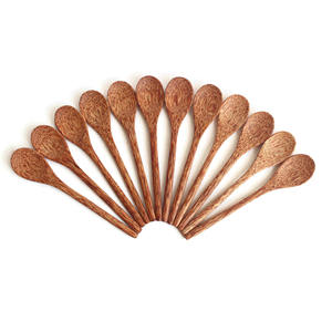 Cuchara de cena de coco, cubiertos naturales para restaurantes caseros, cucharas de madera de coco, mesa de comedor ecológica - Product Image 1