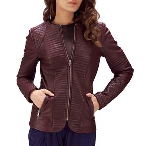 Veste de motard personnalisée en cuir de mouton véritable OEM/veste de motard élégante en cuir de mouton violet/dernière veste en cuir de couleur violette 2022 - Product Image 6
