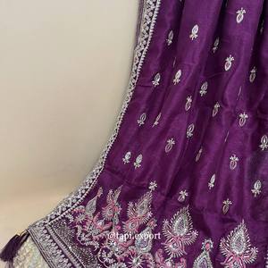 Nueva colección de primavera de diseñador bordado Jari Work Fancy Dupatta para chales de fiesta - Product Image 3
