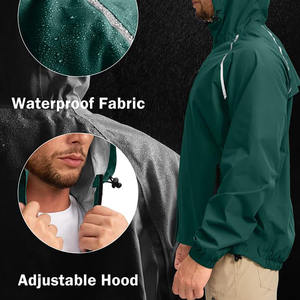 Couleur personnalisée Veste pour homme légère de haute qualité imperméable à l'eau avec blocage des couleurs pour homme Logo personnalisé fermeture éclair imperméable - Product Image 6