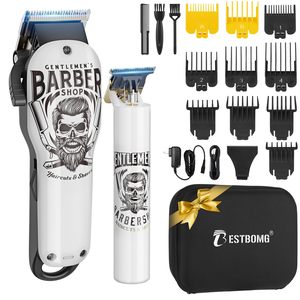 Kit Profesional de Cortadora de Pelo Inalámbrica Recargable, Recortadora de Barba con 6 Peines Guía para Corte de Pelo Masculino, Batería USB - Product Image 1
