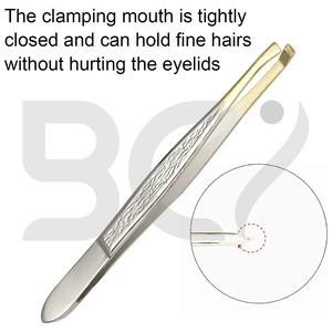 Pinzas de 3 piezas, herramientas de belleza de productos de acero inoxidable, pinzas para cejas con revestimiento antideslizante, para pelos encarnados de cejas - Product Image 4