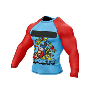 Combinaison de Jiu-Jitsu pour hommes, Rash Guard à manches longues personnalisé, anti-UV, respirant, séchage rapide, vente en gros, livraison directe, combat sans Gi, MMA, performance - Product Image 3