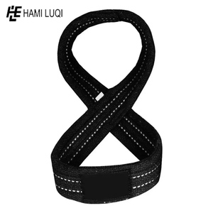 Best-Selling Customized Padded Cuff Gym Support <b>Hand</b> Bar Grips Figure 8 Lifting Wrist Straps for Weightlifting - Product Image 3