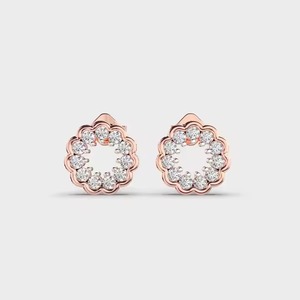 Princess Cut Lab Grown <b>Diamond</b> Stud <b>Earrings</b> Trending 5.5mm 925 Silver Gold Plated Flower Pattern Elegant Charm <b>Diamond</b> <b>Earrings</b> - Product Image 1