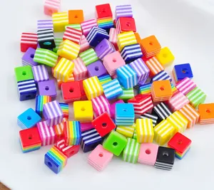 8mm Rectangular Retro patrón DIY pulsera pantalla colorido CRISTAL MURANO cuentas de vidrio separadas agujero recto artesanía - Product Image 1