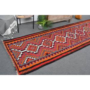Vintage Turkish Classic Style Area Rug <b>Red</b> Orange Bohemian Pattern 33' X 11.9' <b>Wool</b> Latex for Entryway Hallway 9x12 Rectangle - Product Image 1