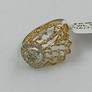 Elegantes anillos de diamantes de cóctel de oro rosa para mujer Diseño elegante de moda - Product Image 1