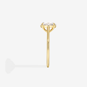Bague de fiançailles solitaire en diamant de laboratoire taillé portugais, or 18 carats, style Provence - Product Image 3
