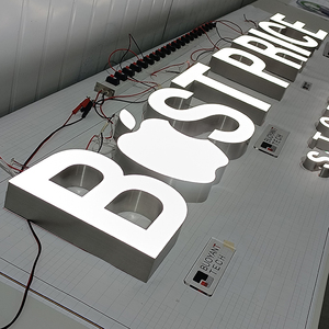 Letrero Luminoso LED Personalizado de Acero Inoxidable para Negocios, Iluminación Exterior con Letras, Letrero Retroiluminado para Exhibición de Nombre de Empresa - Product Image 6