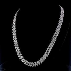 Bijoux Hip Hop Luxira Jewels Chaîne Miami Cuban Infinity Link en or blanc pour enfants Plaqué rhodium Colliers en moissanite IGI - Product Image 5
