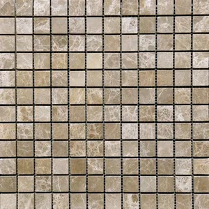 Azulejo de mosaico caído de mármol claro Emperador 1x1, losa de calcita de ónix afilada para salpicaduras de baño o caja de pared de suelo de 10 piezas - Product Image 1
