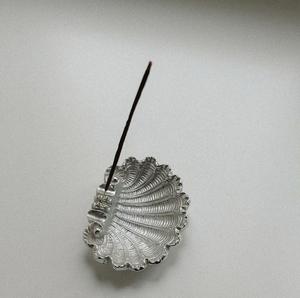 Minimal solid metal <b>incense</b> <b>stick</b> <b>holder</b> with deep bowl ash catcher modern rectangular base design <b>for</b> daily prayer meditation - Product Image 3