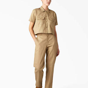 Camisas DE TRABAJO DE uniforme de oficina de manga corta para mujer personalizadas con impresión de logotipo Tops de negocios formales OEM ODM Factory - Product Image 2