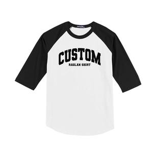 100% algodón poliéster Material Hombres estilo callejero manga raglán camiseta hecha a medida con logotipo OEM - Product Image 5