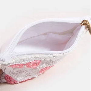 Porte-monnaie brodé à la main avec des perles colorées pour adolescents, poche zippée personnalisée, portefeuille à monnaie tendance, pochette en gros - Product Image 1