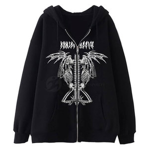 Sweat à capuche pour homme de haute qualité, conçu sur mesure, en polaire d'hiver avec strass, motif uni imprimé, coupe-vent pour une utilisation en extérieur - Product Image 1